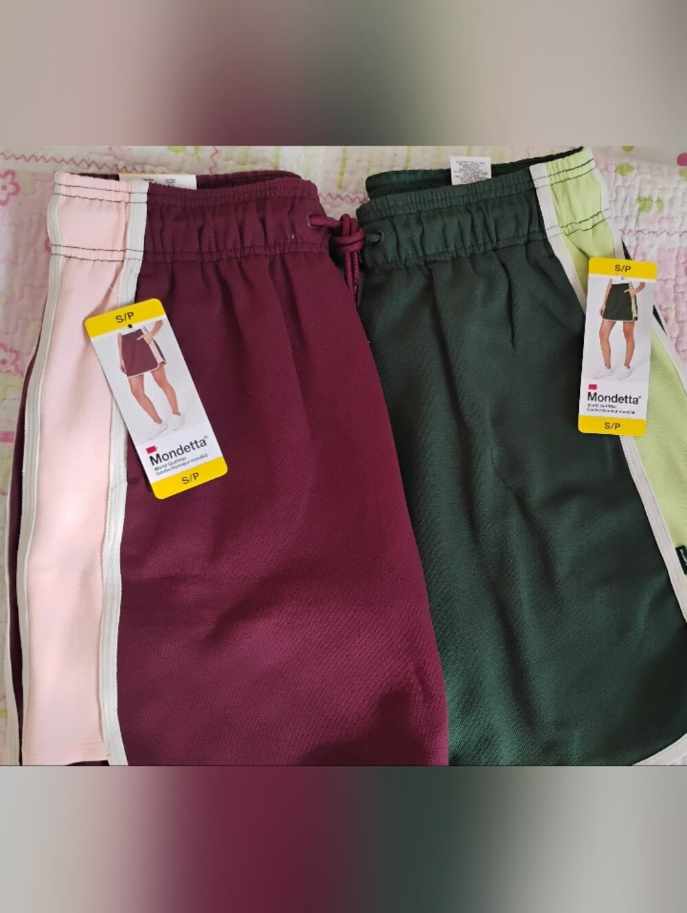 Mondetta Kids Two-Tone Skirts in Burgundy and Forest Green